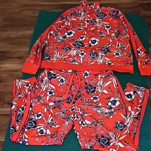 Floral Casual Set - Red and Blue